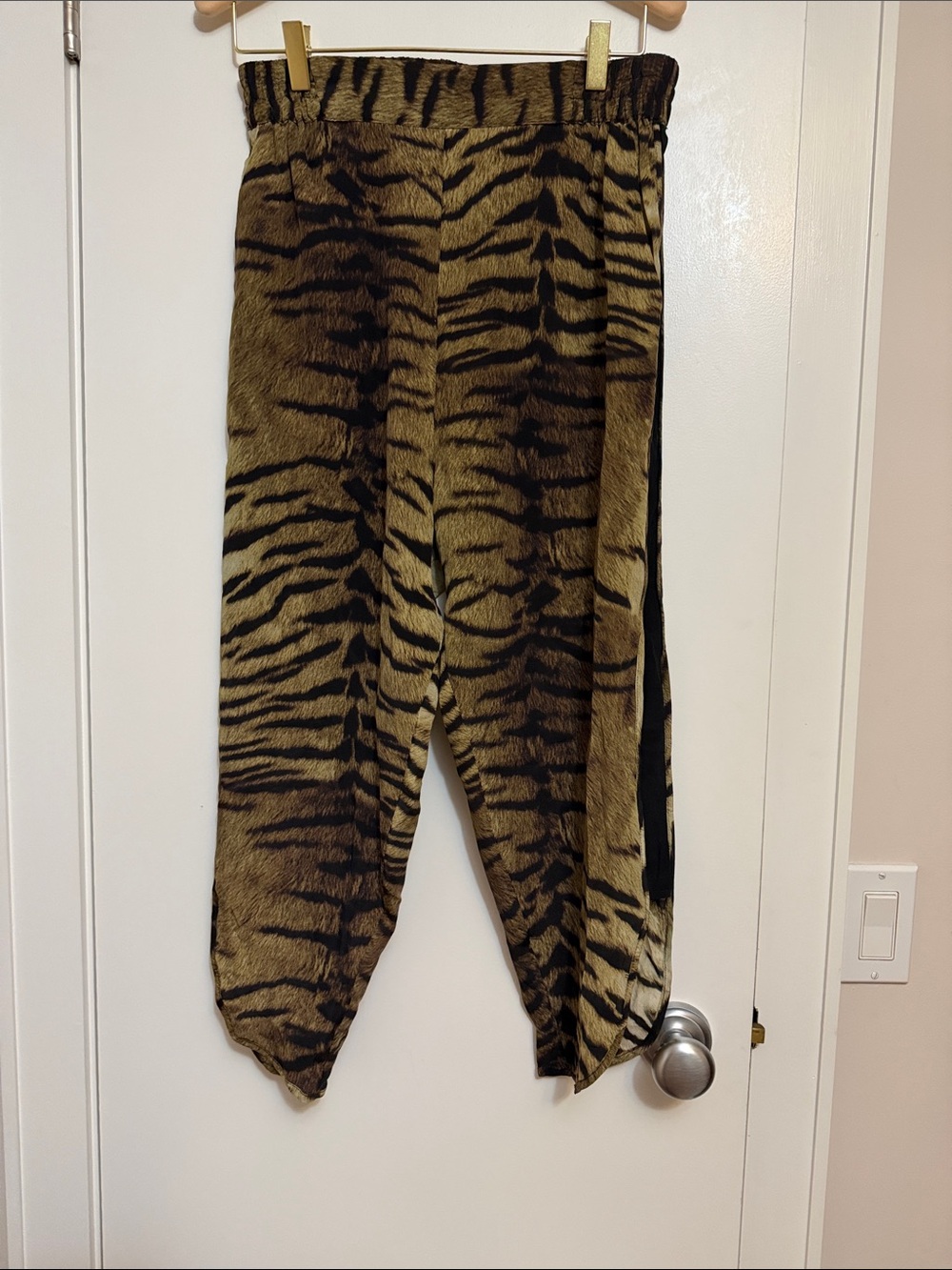 Shakuhachi Brown and Black Tiger-Stripe Harem Pants size M